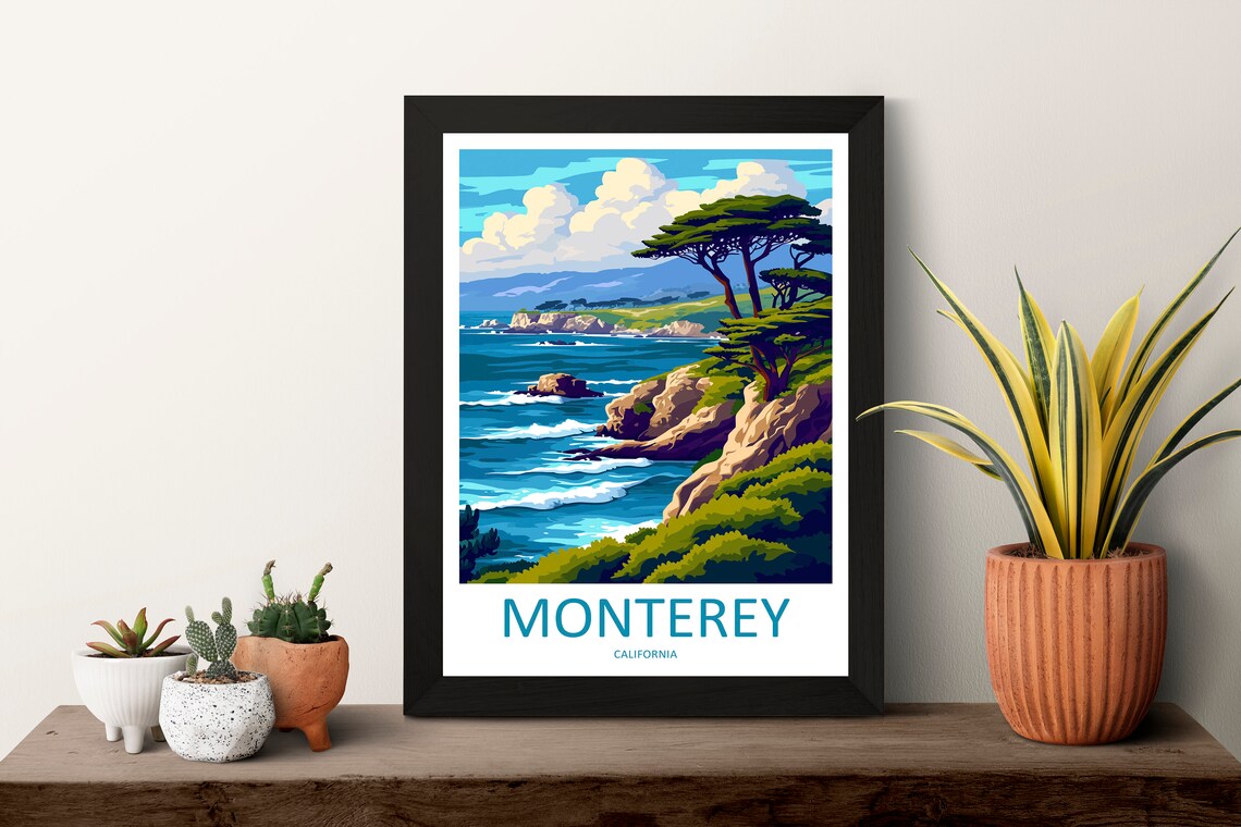 Monterey Bay Travel Poster, California Wall Decor - Image 3