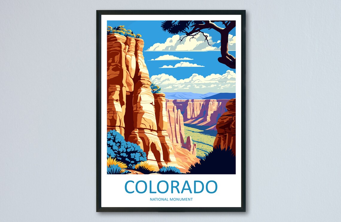 Colorado National Monument Travel Poster, Colorado Art