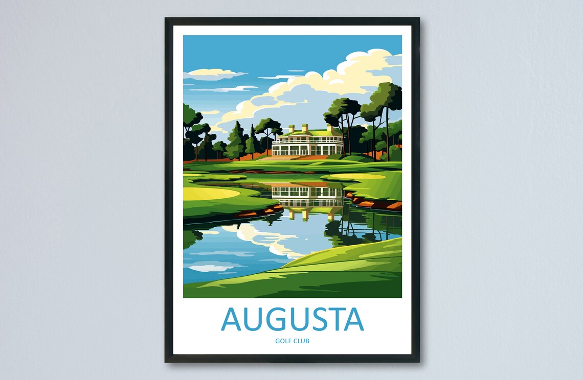 Augusta Golf Course Travel Poster, Golf Course Art