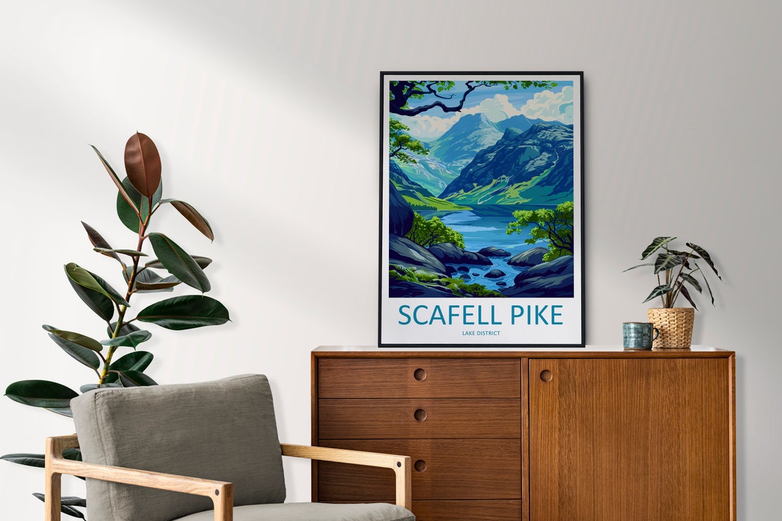 Scafell Pike England Lake District Mountain Tarn Valley Poster - Image 2