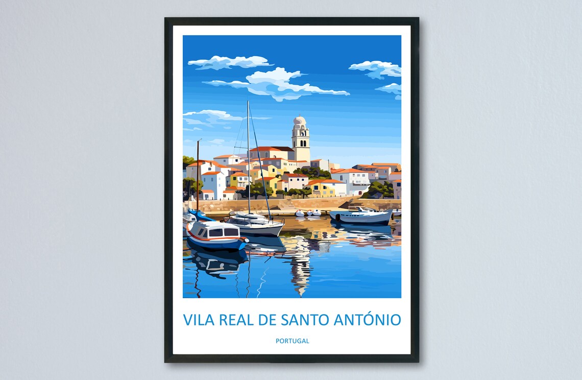 Vila Real de Santo António Harbor Boats Algarve Portugal Poster