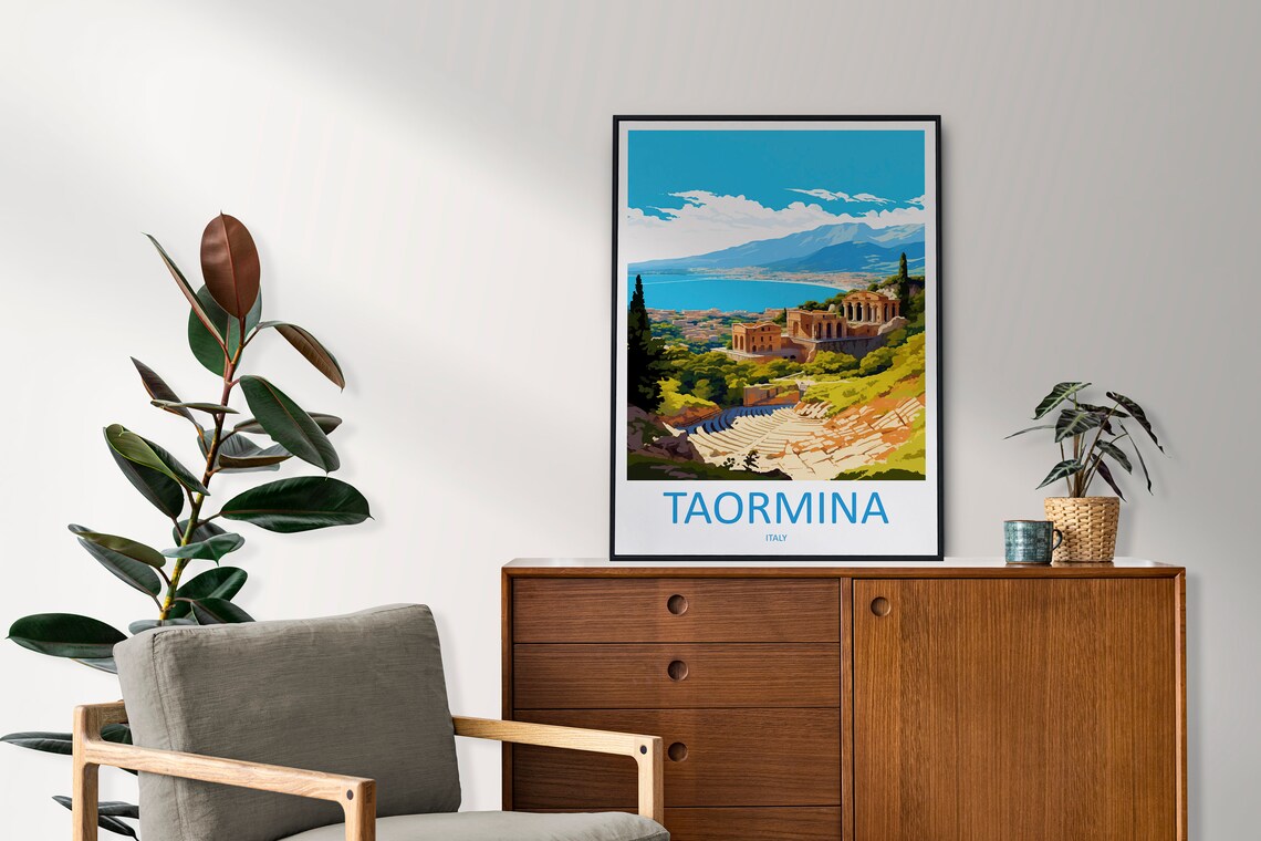 Taormina Travel Poster, Italy Wall Decor - Image 2