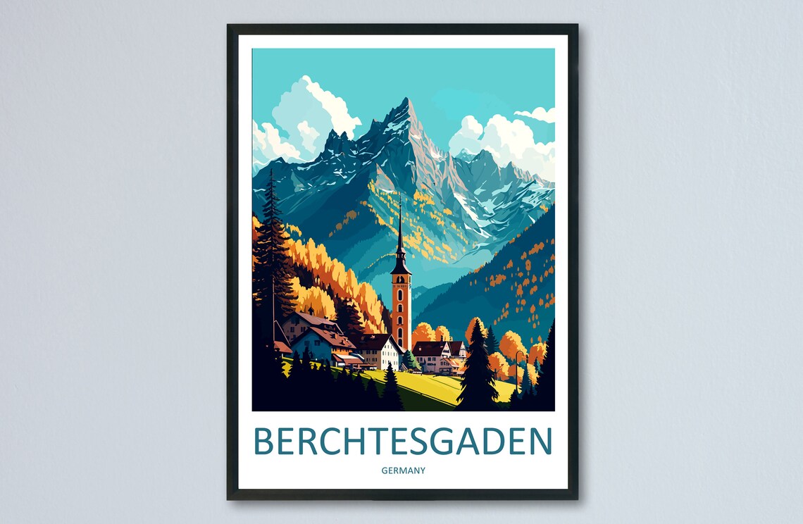 Berchtesgaden Travel Poster, Germany Wall Decor