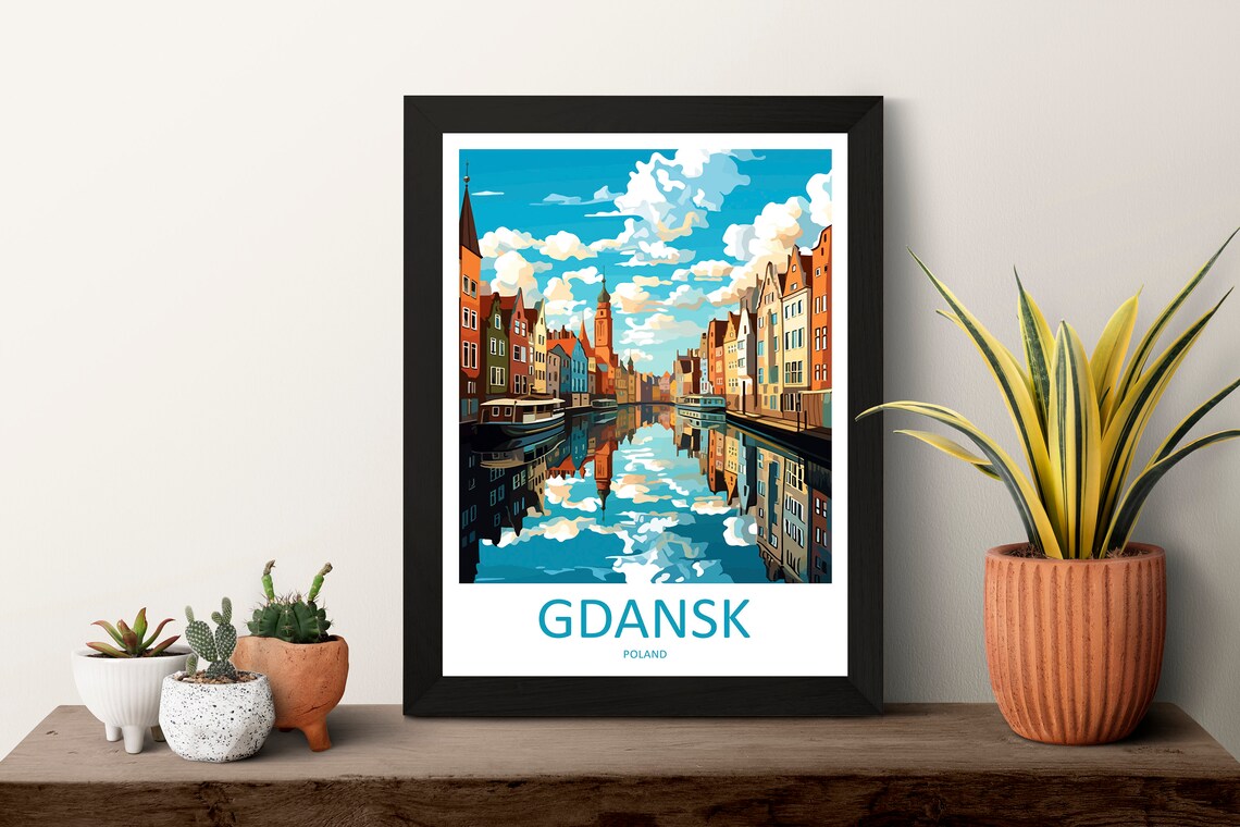 Gdansk Travel Poster, Polish Baltic Coast - Image 3
