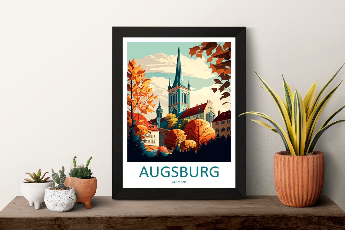 Augsburg Travel Poster, Germany City Wall Art - Image 3