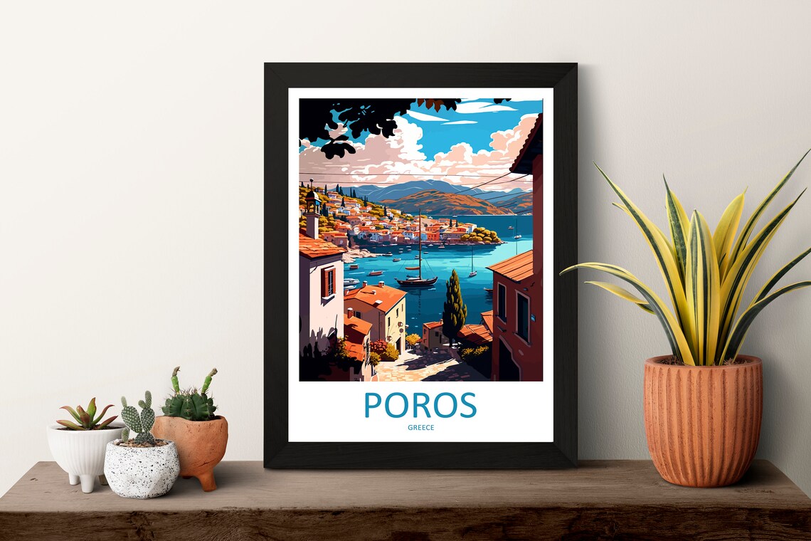Poros Greece Travel Poster, Europe Wall Art - Image 3