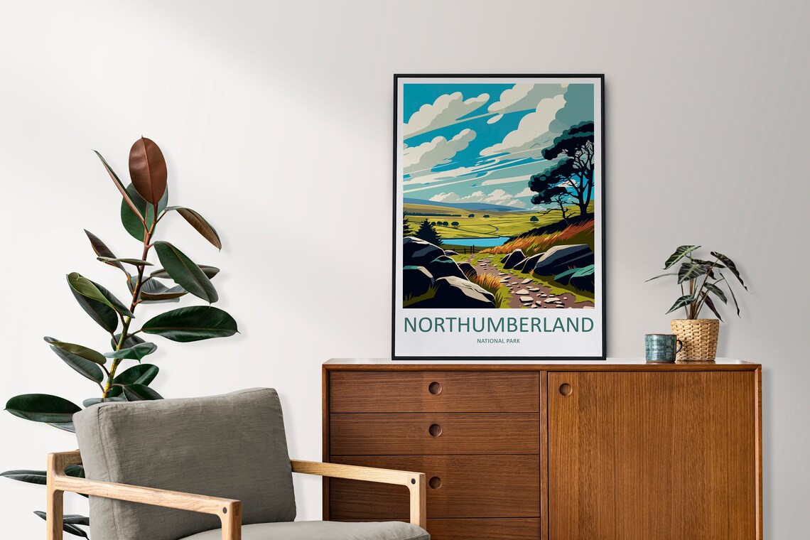 Northumberland Travel Poster, National Park Wall Art - Image 2