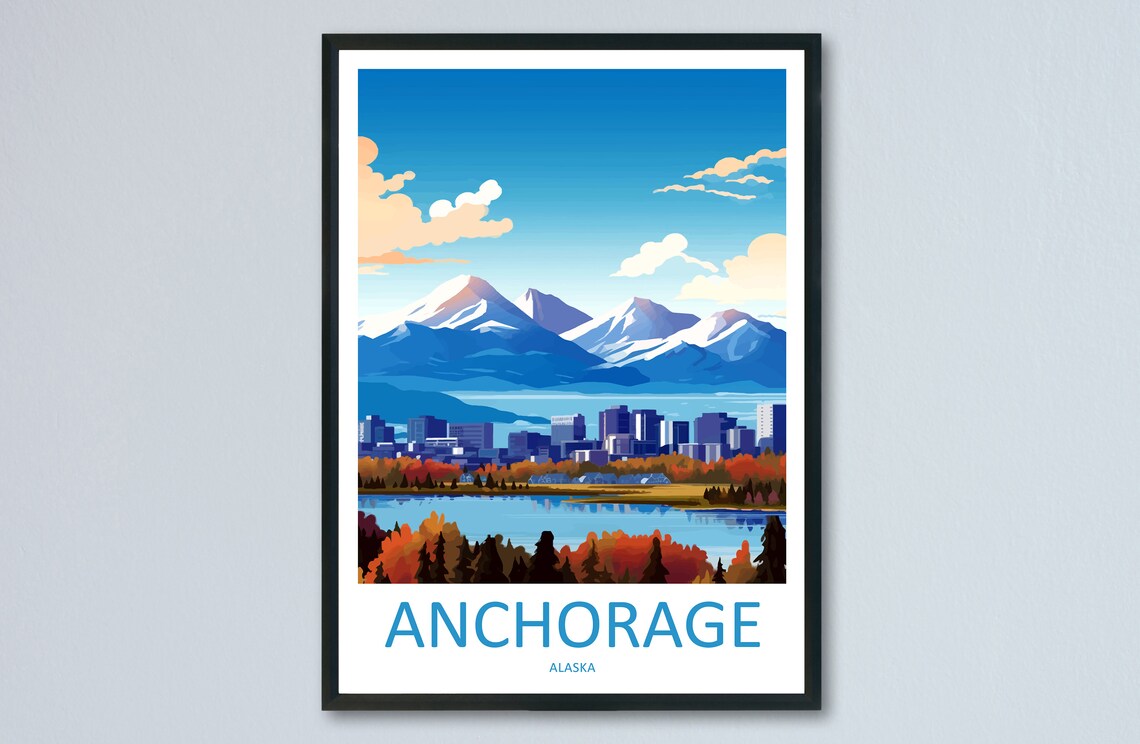 Anchorage Travel Poster, Alaska Home Decor Print