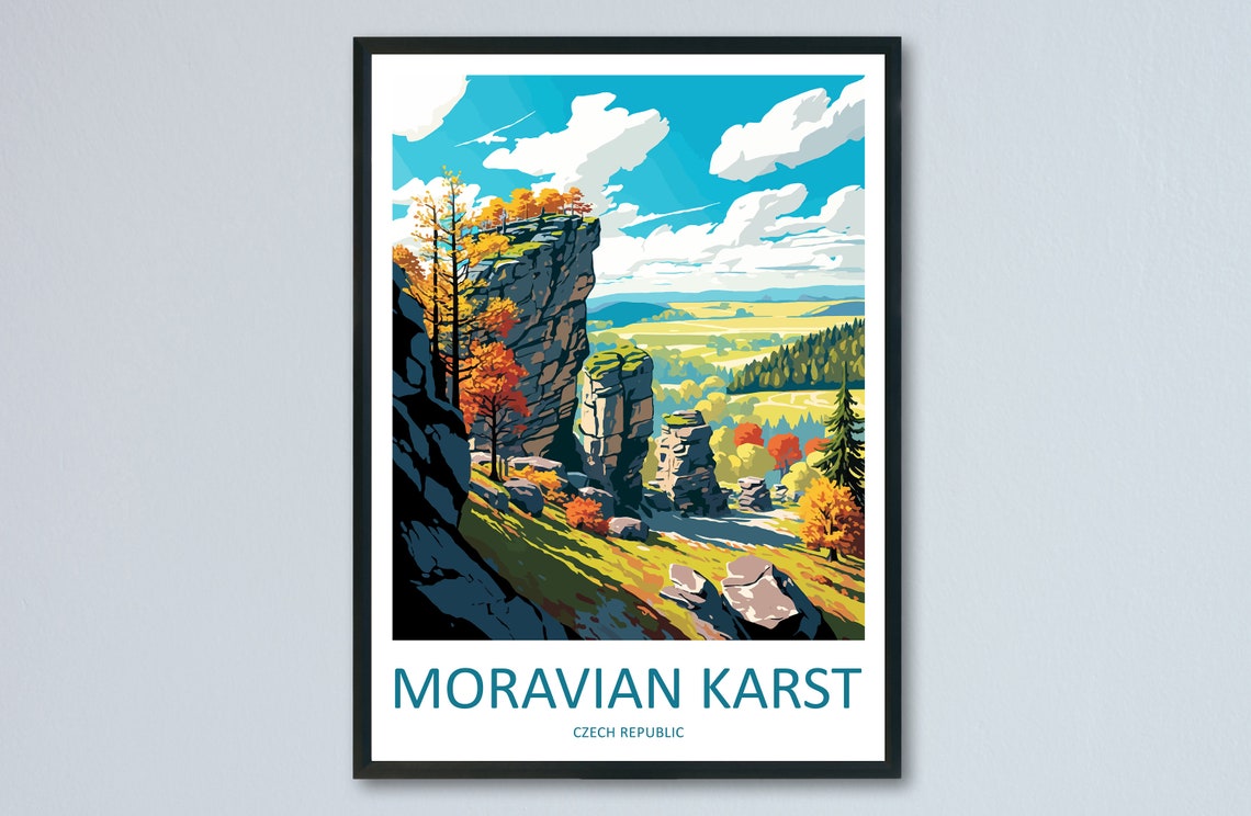 Moravian Karst Czech Republic Limestone Cliffs Autumn Poster