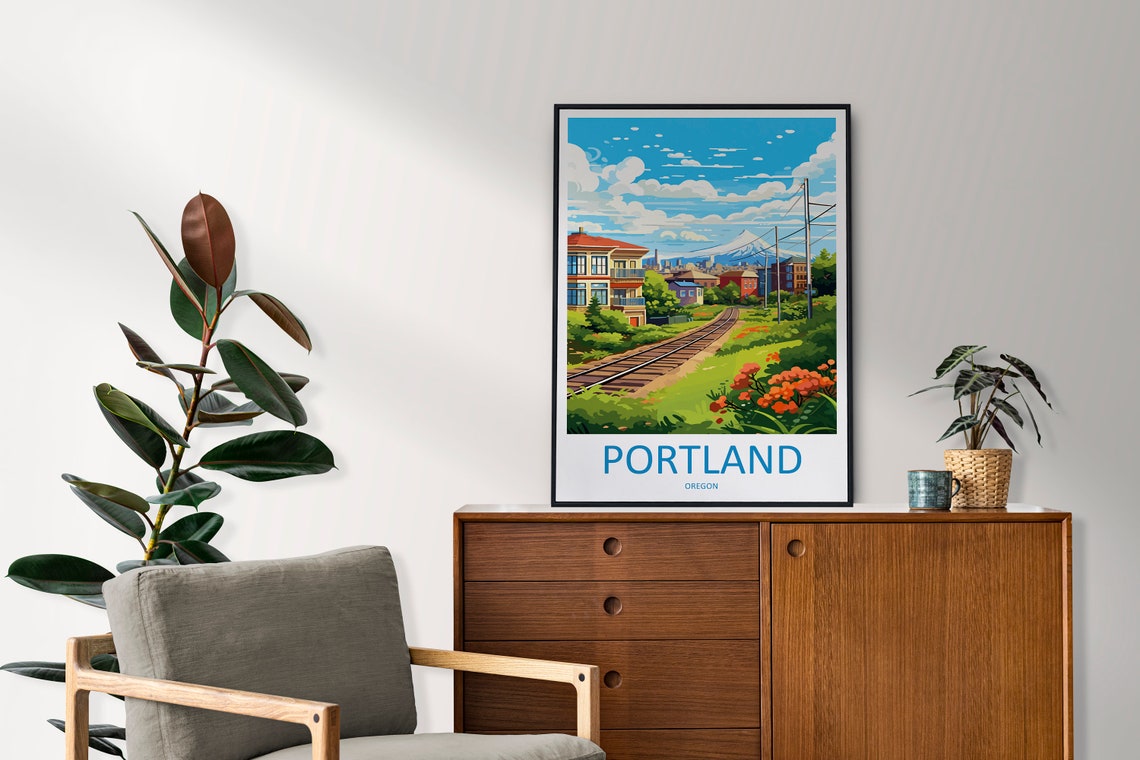 Portland Travel Print Wall Art Portland Wall Hanging Home Dcor Portland Gift Art Lovers Oregon Art Lover Gift Portland Poster - Image 2