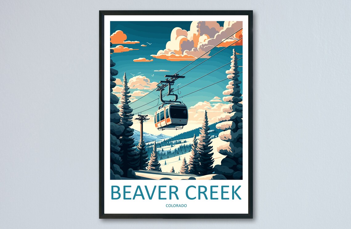 Beaver Creek Travel Poster, Ski Wall Art