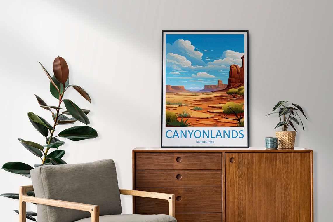 Canyonlands National Park Open Desert Plain Red Buttes Poster - Image 2