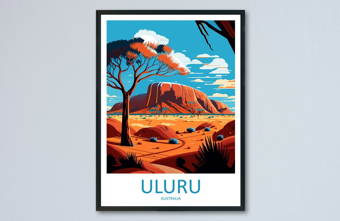 Ulura Australia Travel Poster, Home Decor Print