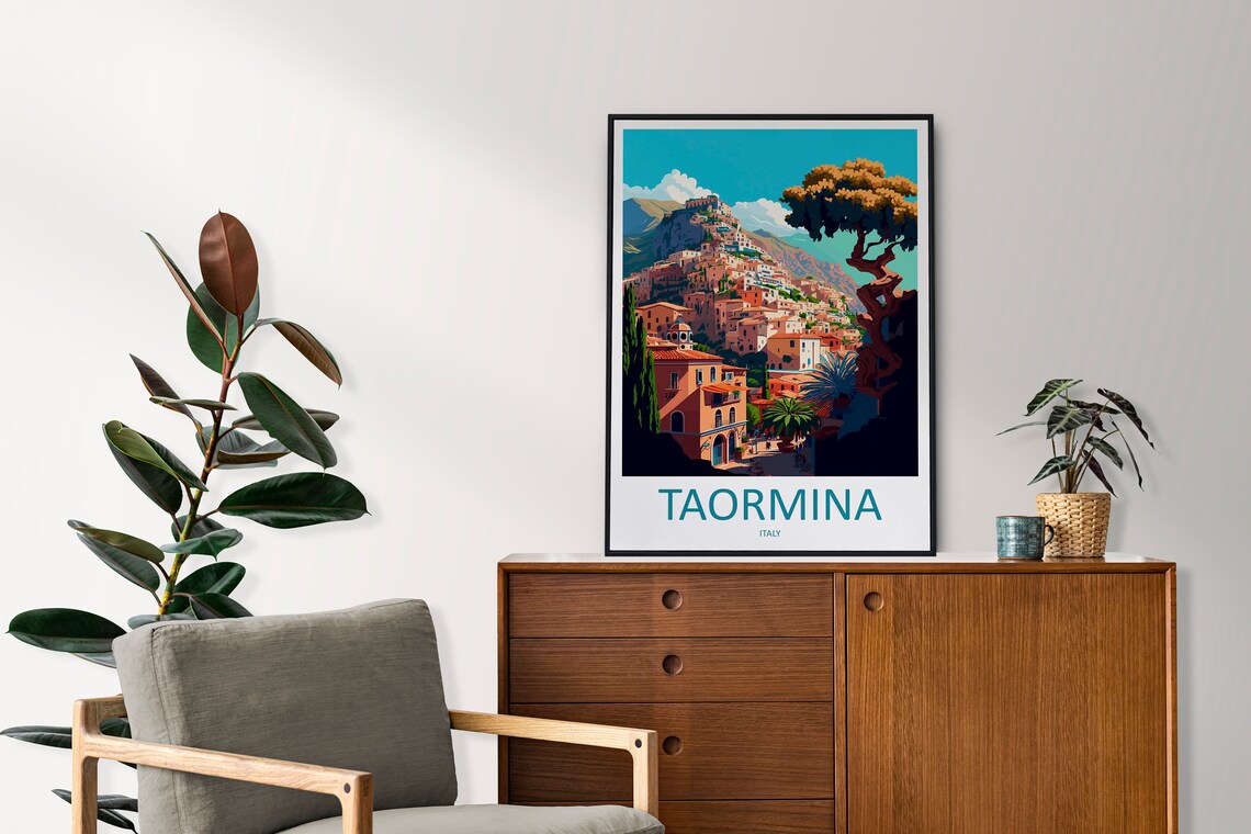 Taormina Travel Poster, Italy Wall Art - Image 2
