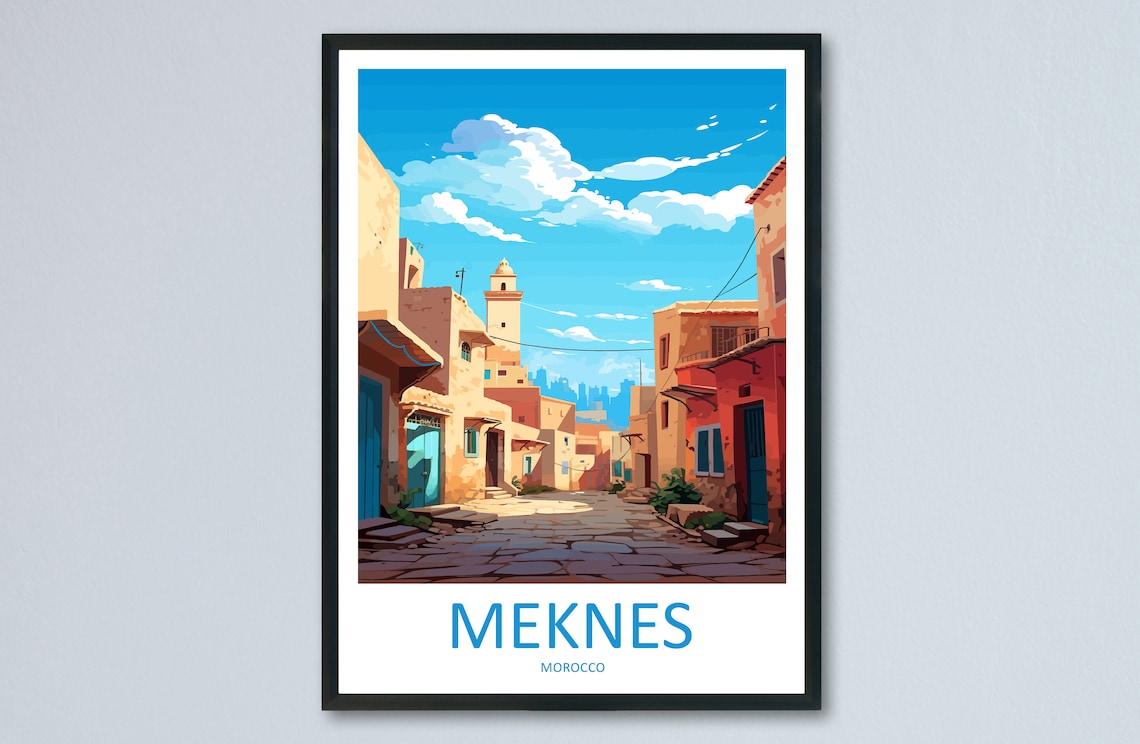 Meknes Travel Poster, Morocco Wall Decor