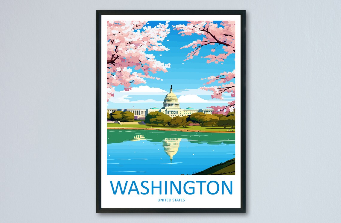 Washington DC Travel Poster, United States Art Print
