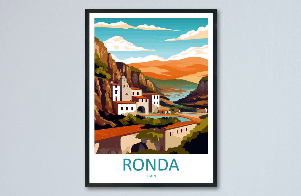 Ronda Travel Poster, Spain Wall Art Print