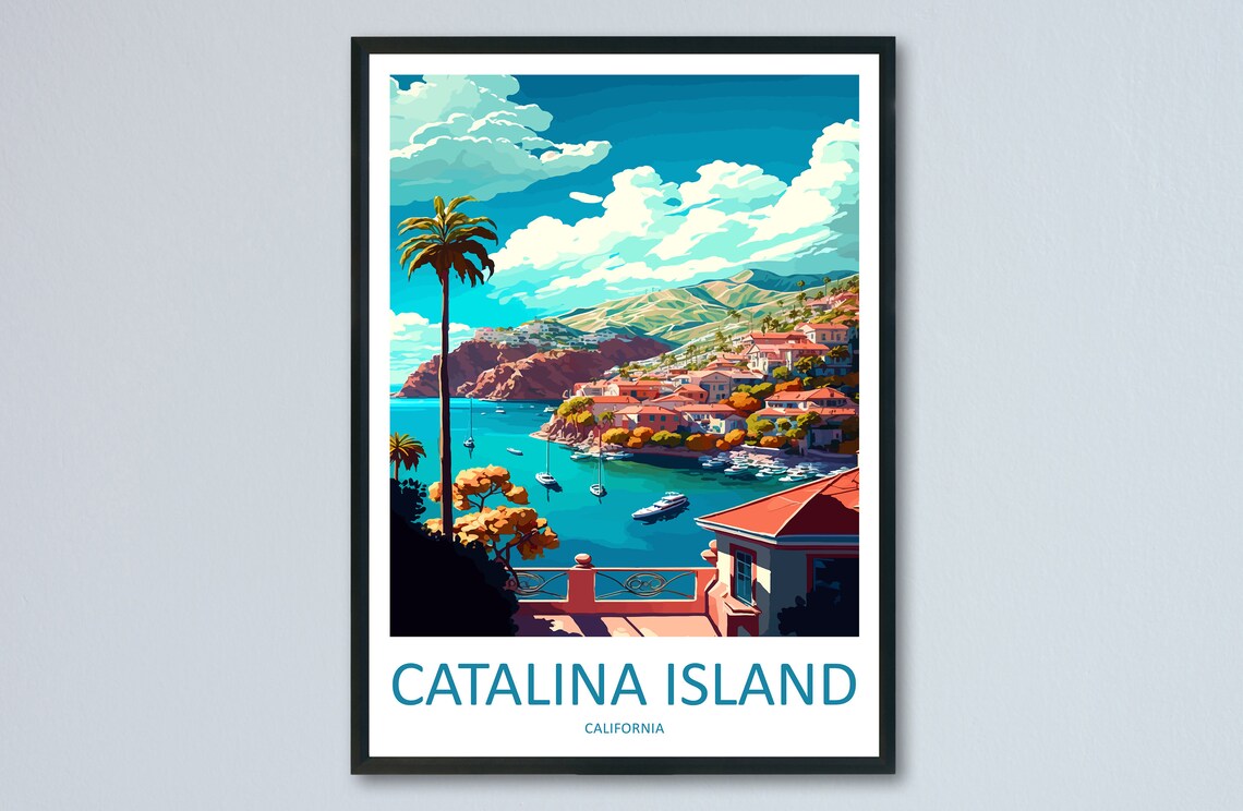 Catalina Island Travel Poster, California Art Print