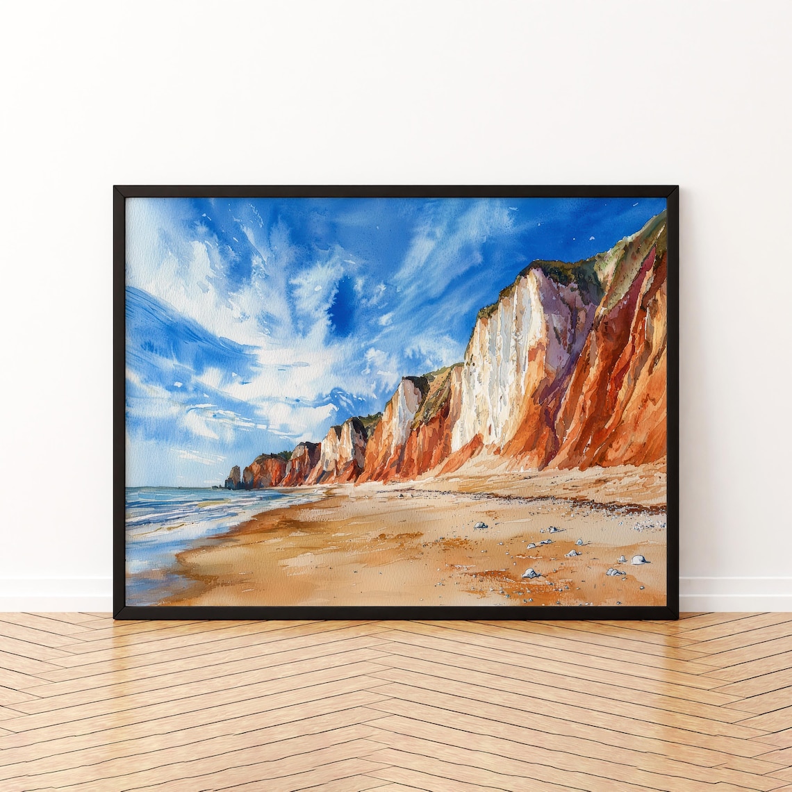 Norfolk Coast England Watercolor Travel Poster