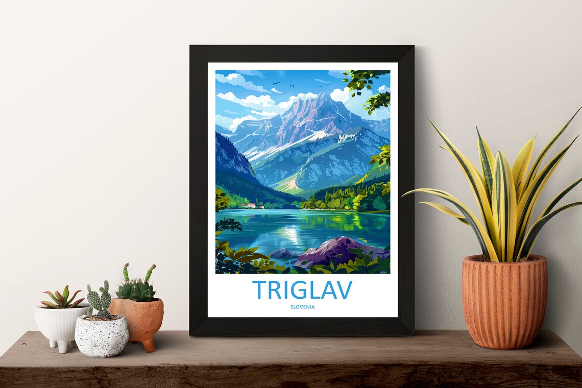 Triglav Slovenia Julian Alps Mountain Lake Reflection Poster - Image 3