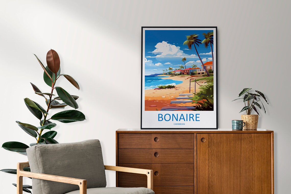 Bonaire Travel Poster, Caribbean Place Print - Image 2