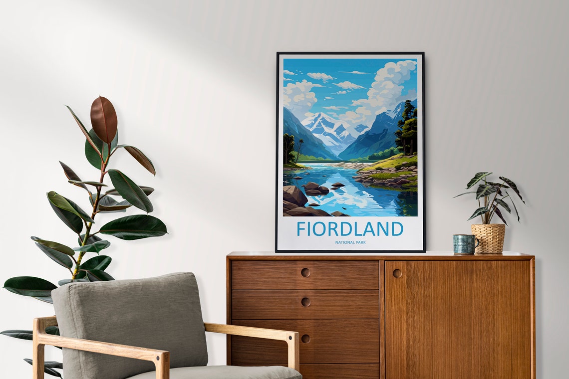 Fiordland National Park Travel Print Wall Art Fiordland Wall Hanging Home Dcor Fiordland Gift Art Lovers New Zealand Art Lover Gift - Image 2