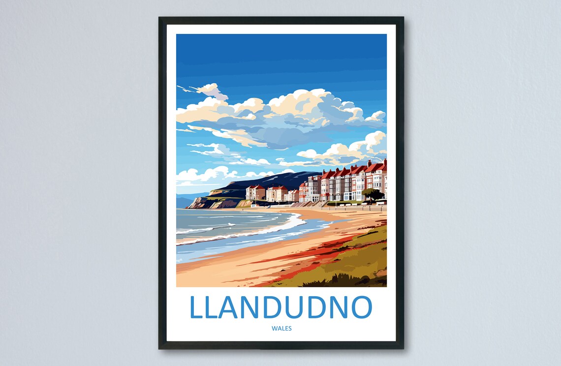 Llandudno Travel Print, Wales Wall Art