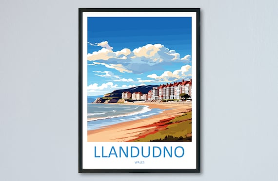 Llandudno Travel Print, Wales Wall Art