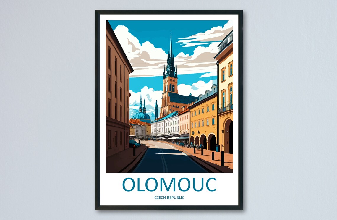 Olomouc Travel Poster, Czech Republic Wall Decor