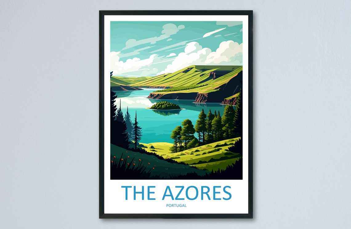The Azores Travel Print Wall Art The Azores Wall Hanging Home Dcor The Azores Gift Art Lovers Portugal Art Lover Gift The Azores Wall Dcor