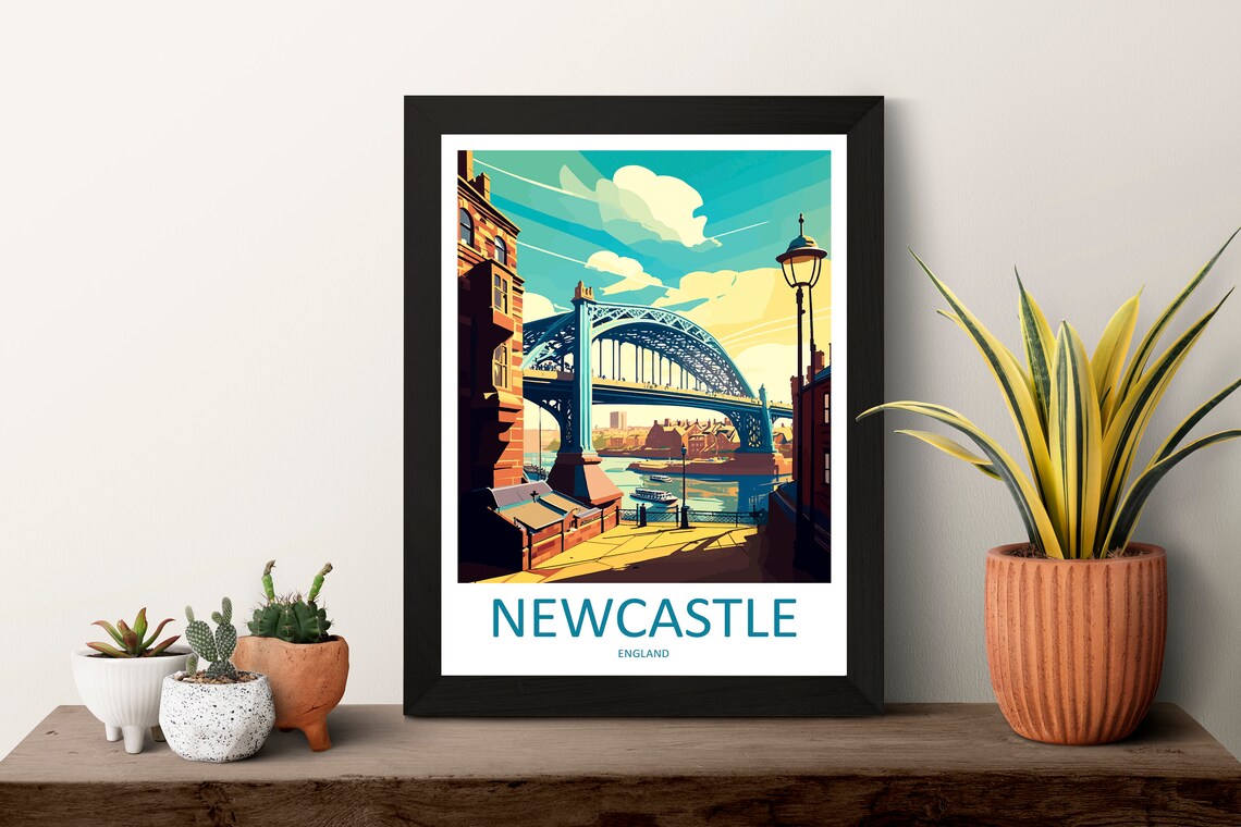 Newcastle Travel Poster, England City Art Print - Image 3
