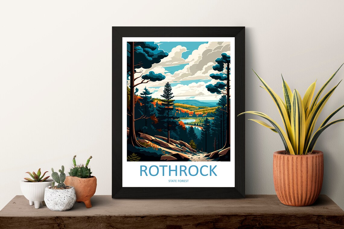 Rothrock State Forest Pine Woods Pennsylvania Trails Travel Poster - Image 3