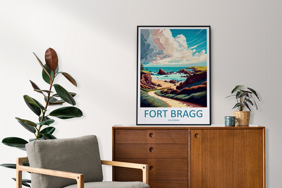 Fort Bragg Travel Poster, California Place Art - Image 2