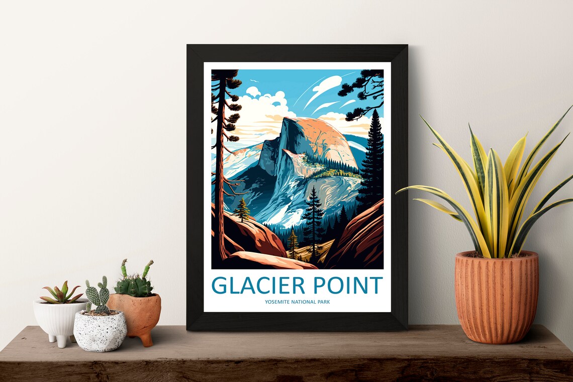 Yosemite Glacier Point Travel Poster, California Landscape - Image 3