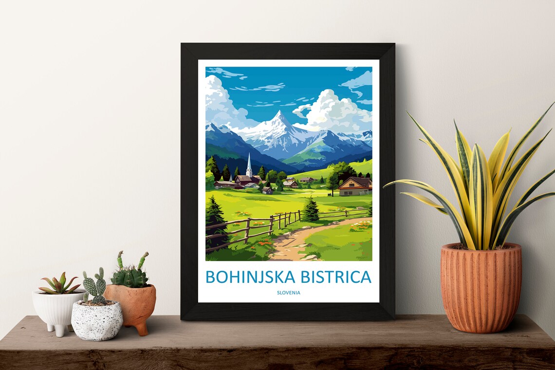 Bohinjska Bistrica Travel Print Bohinjska Bistrica Home Dcor Slovenia Art Print Bohinjska Bistrica Wall Print For Gift Wall Hanging Art - Image 3
