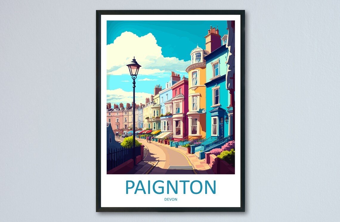 Paignton Travel Poster, England Wall Art Print