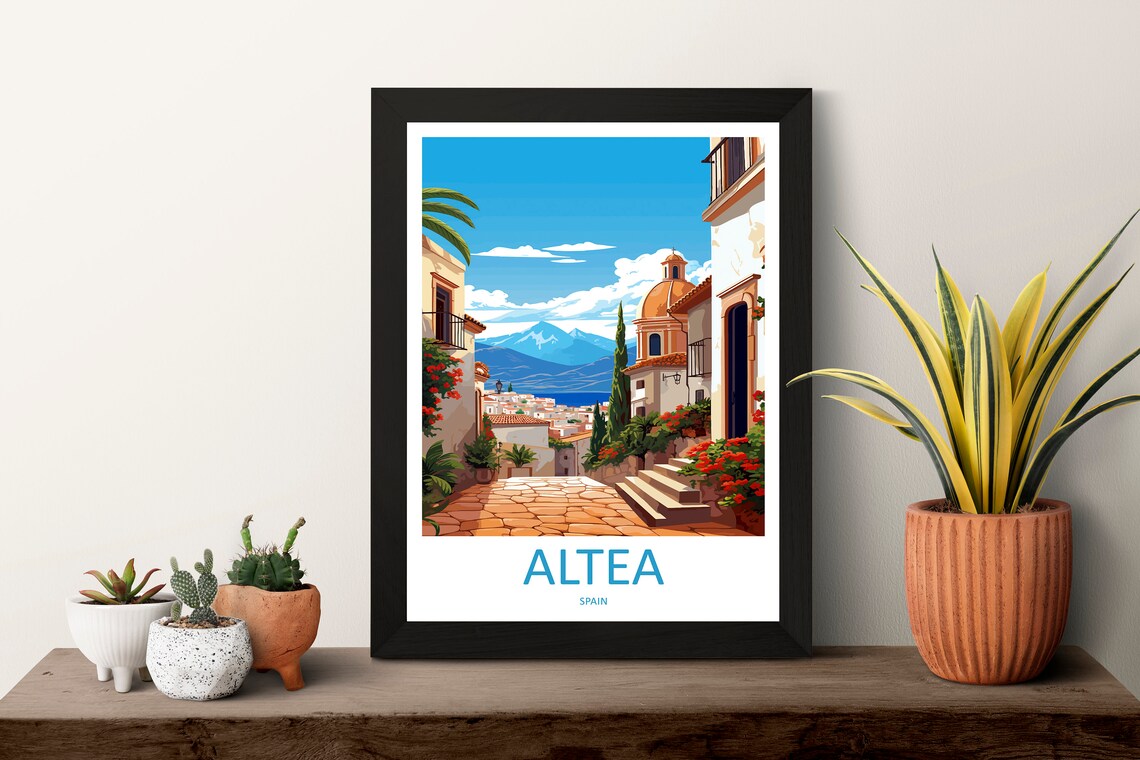 Altea Travel Poster, Spain Place Name Wall Art - Image 3