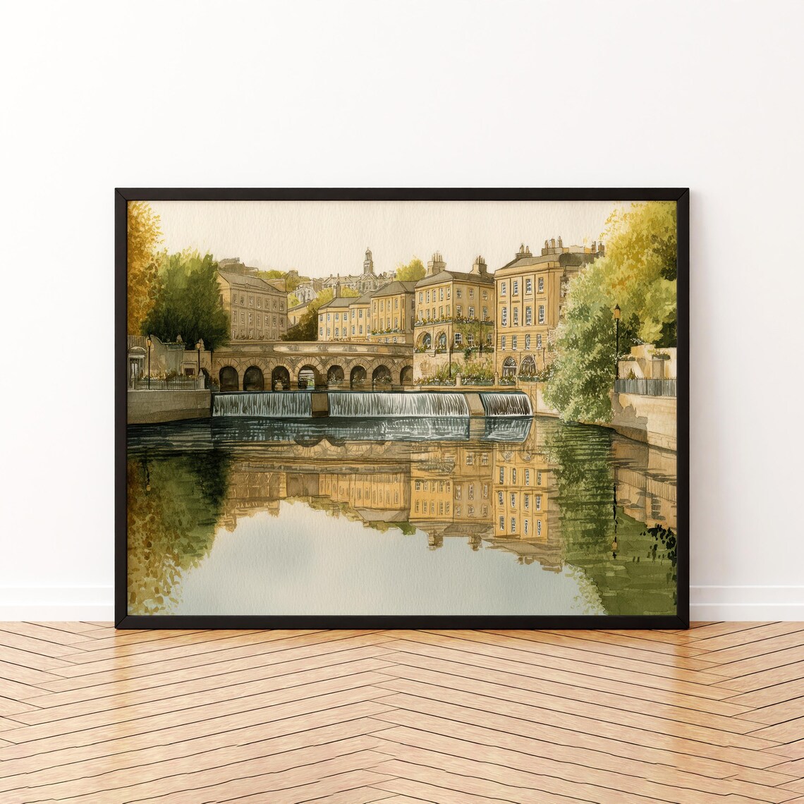 Bath England Pulteney Bridge River Avon Watercolor Somerset City Poster