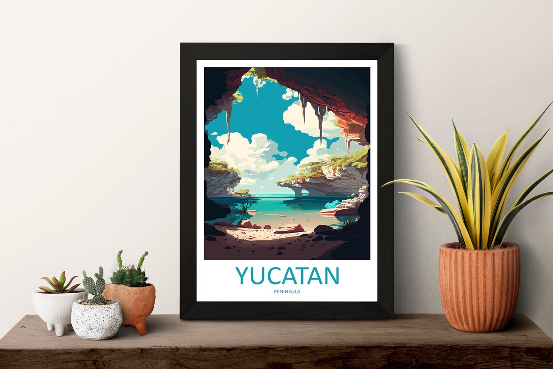 Yucantan Peninsula Travel Poster, Home Decoration - Image 3