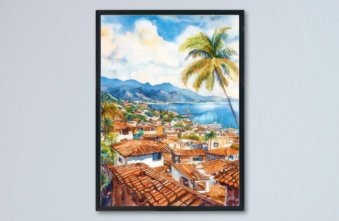 Puerto Vallarta Wall Art Hanging Home Decor Poster