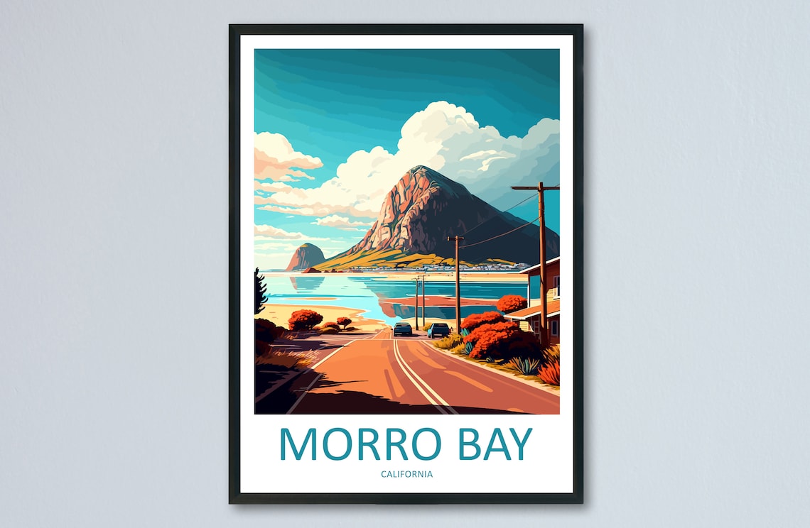 Morro Bay Travel Poster, Home Decor Gift