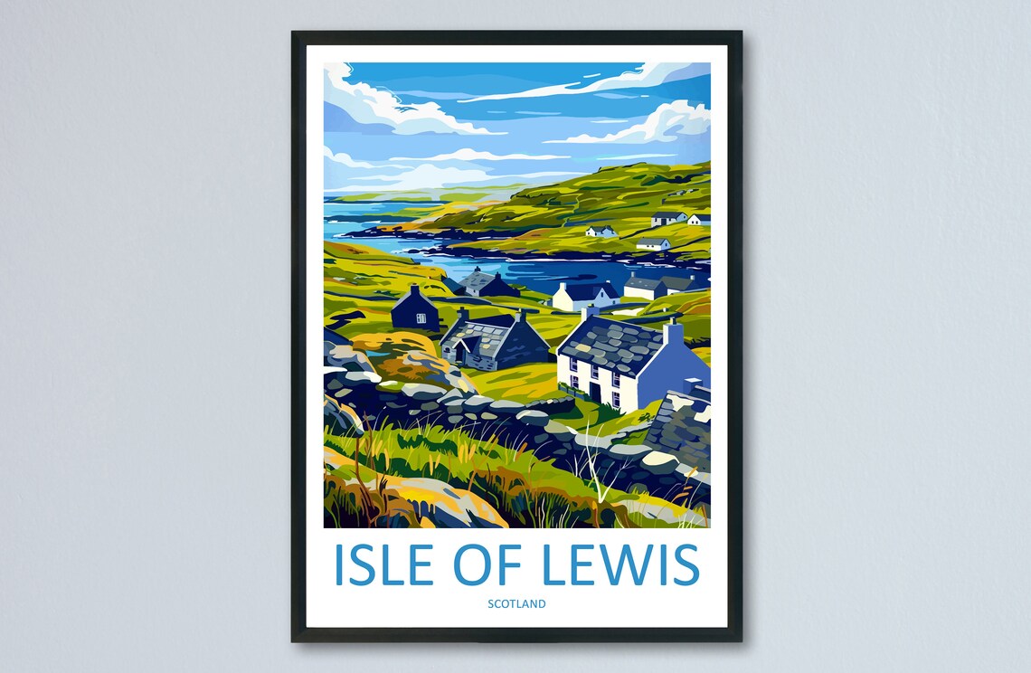 Isle of Lewis Travel Poster, Scotland Wall Art
