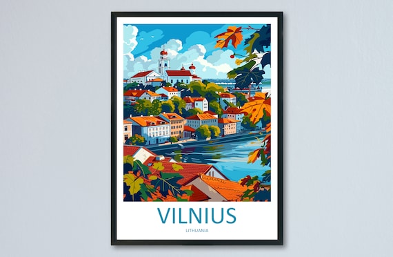 Vilnius Travel Poster, Europe Wall Art Print