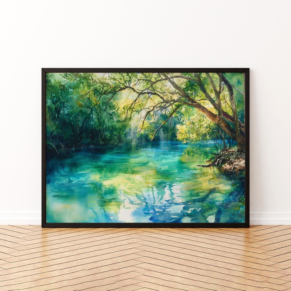 Blue Spring State Park Florida Watercolor Travel Poster