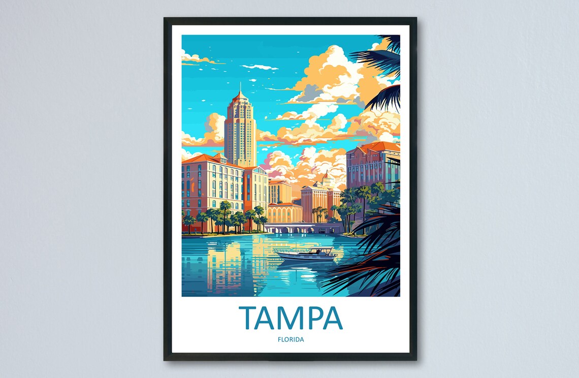 Tampa Travel Poster, Florida City Wall Art