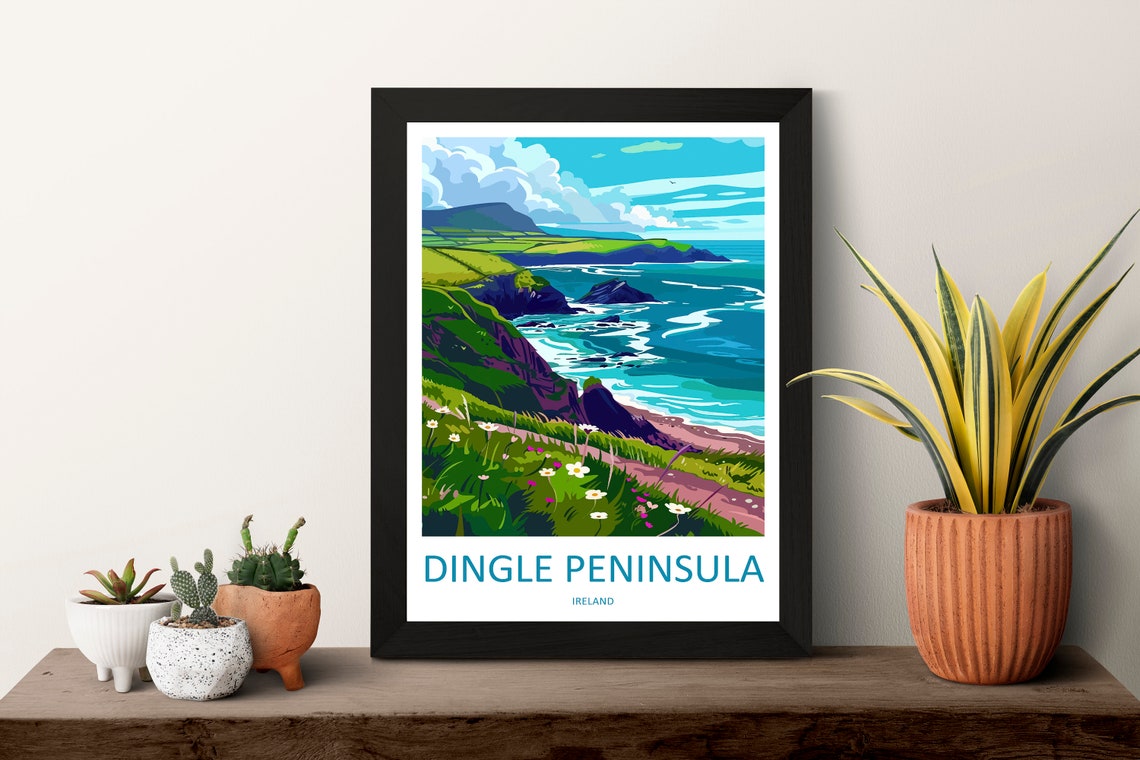 Dingle Peninsula Ireland Wild Coastline Cliffs in Bloom Poster - Image 3