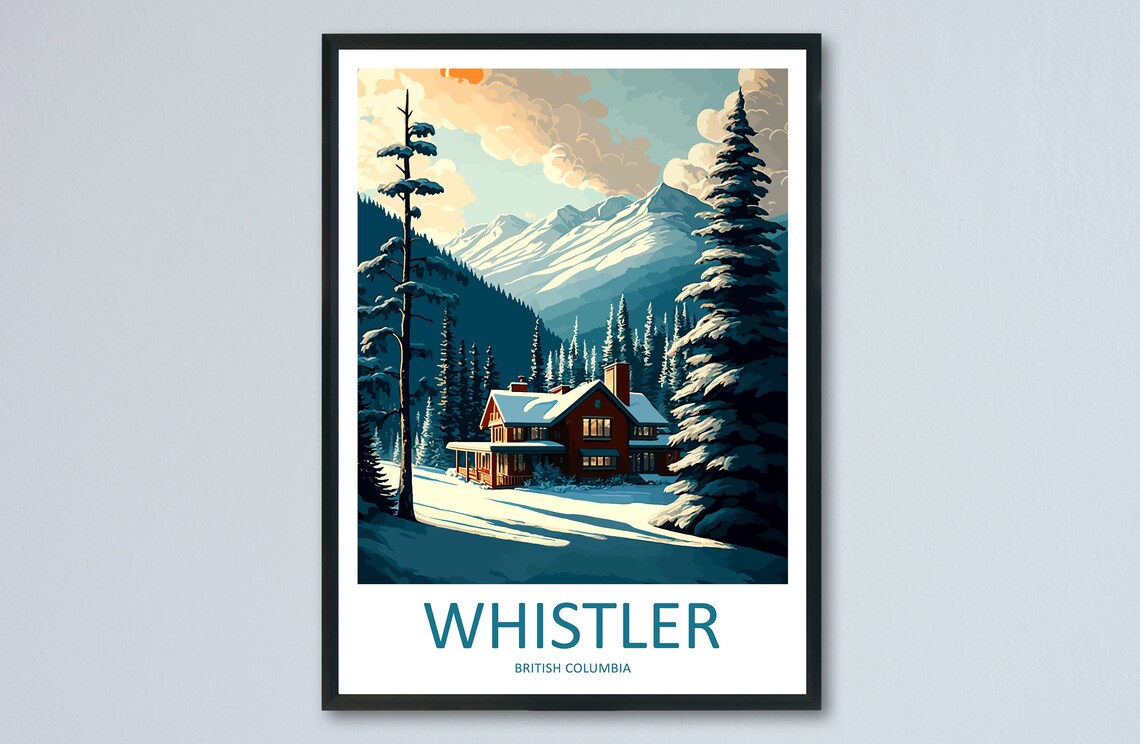 Whistler Travel Print Wall Art Whistler Wall Hanging Home Dcor Whistler Gift Art Lovers Ski Art Lover Gift Whistler Print Skiing Whistler