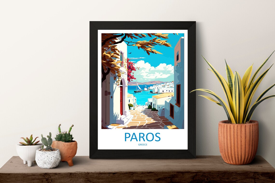 Paros Travel Poster, Greece Wall Art Print - Image 3
