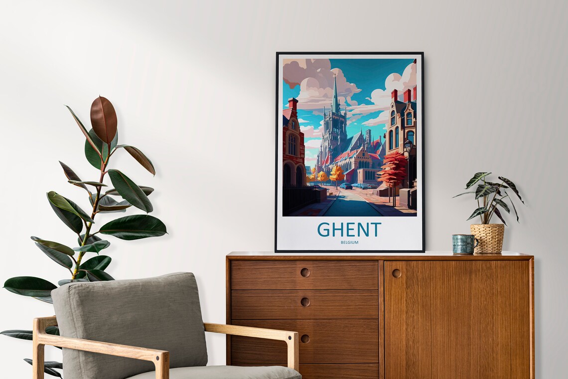 Ghent Travel Poster, Belgium Wall Art Print - Image 2