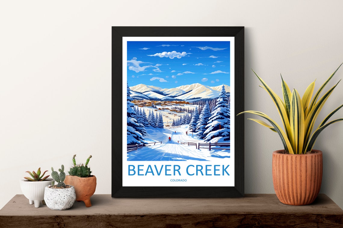 Beaver Creek Colorado Ski Slopes Winding Through Snowy Pines Poster - Image 3